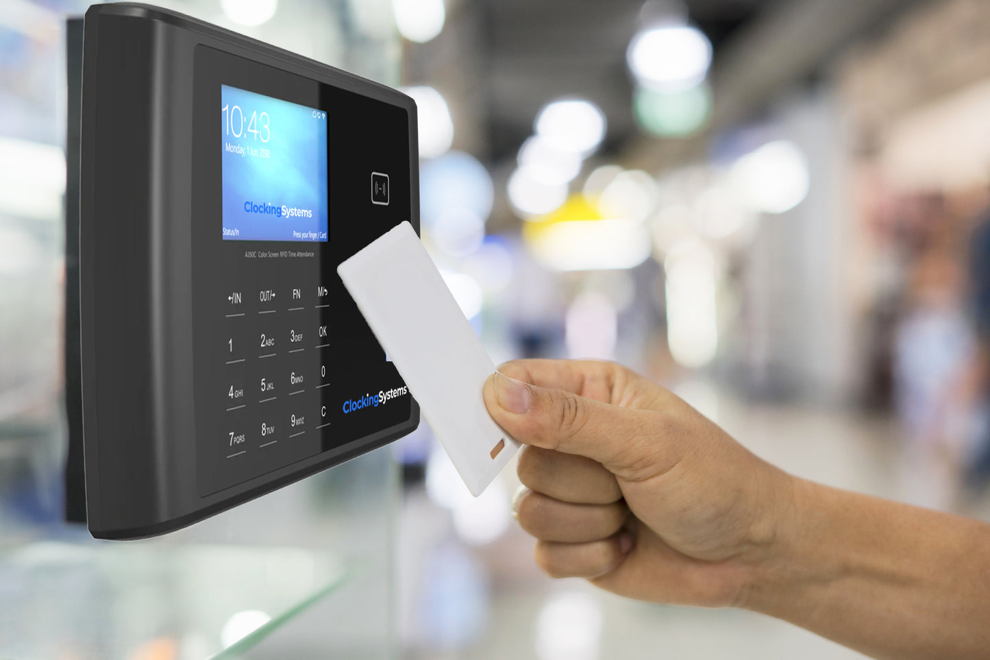 TotalTime RFID Proximity Card or Keyfob Clocking Machine with Software